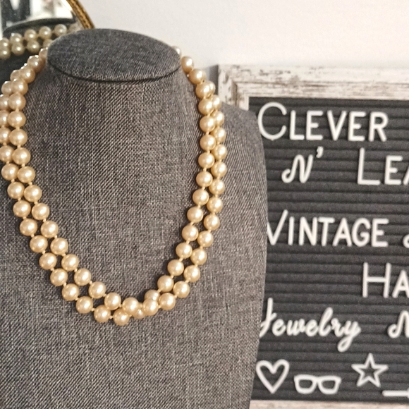 Vintage cream pearl necklace 1950s retro - Picture 7 of 7